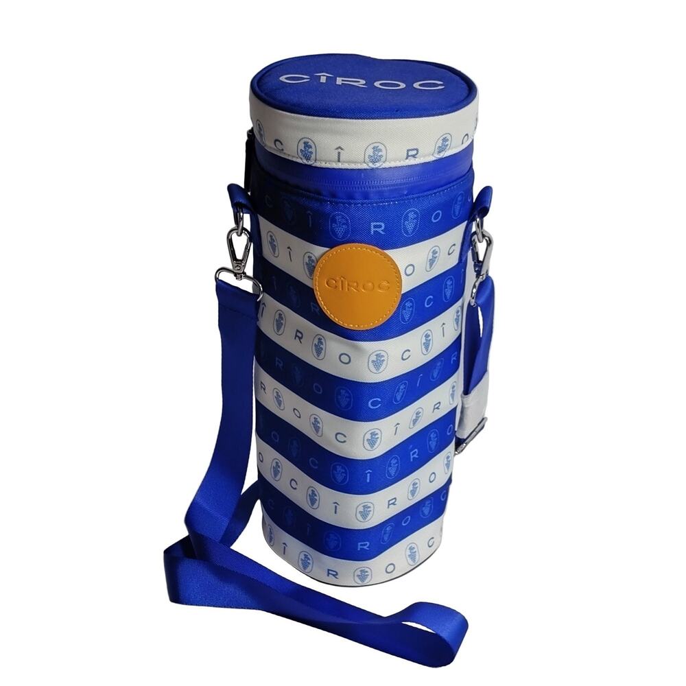 Cîroc Insulated Bottle Cooler Bag Blue White 13" Tall Adjustable Strap NEW